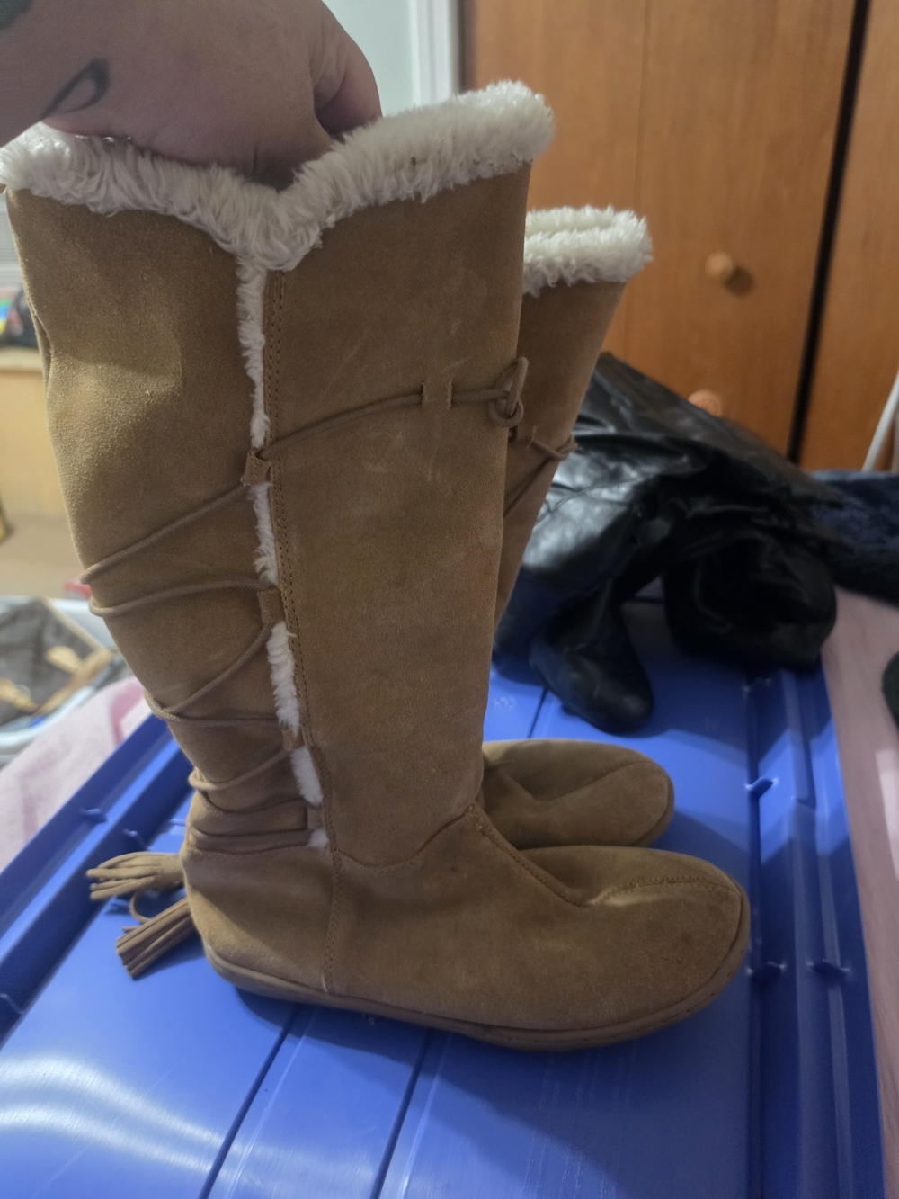 Women's Tall Shearling Boots - Tan